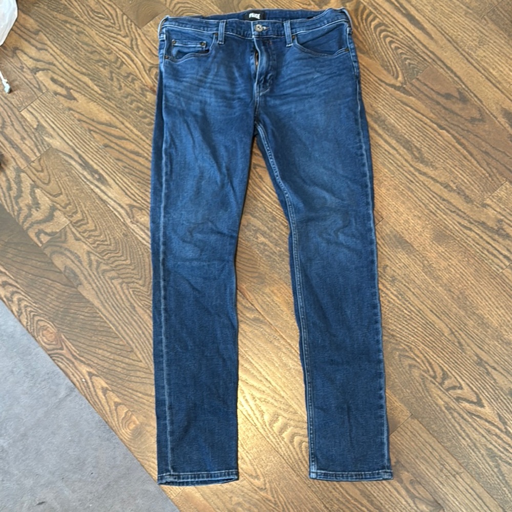 Paige Lennox Slim Indigo Blue Jeans with Faded Look